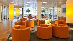 A commercial property development with modern interior design