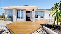 Modern single storey property development with stone cladding