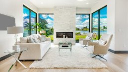 The interior of a modern residential construction project